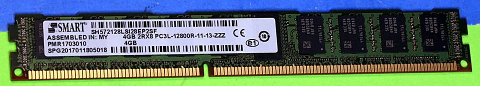 SH572128LSI28EP2SF SMART 4GB 2RX8 PC3L-12800R DDR3 1600MHZ ECC REGISTERED MEMORY - Image 1 of 1