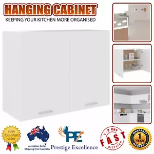 Hanging Cabinet White 80x31x60 cm Chipboard Wall-mounted Storage Shelf Furniture - Picture 1 of 10
