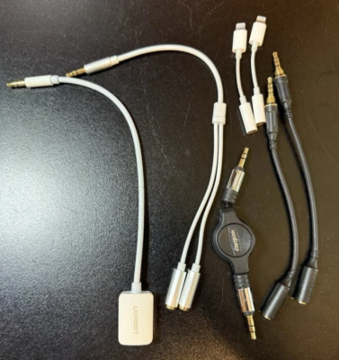 Auxiliary Cord Male to Female & Male Audio Cable For Car Headphone iPhone Lot - Image 1 of 4