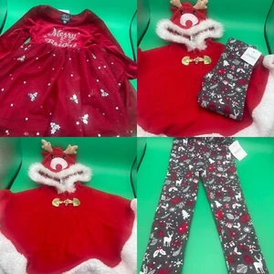 Christmas clothes 1 dress and 1 coat and legging set size 4t - Picture 1 of 5