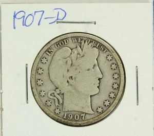 1907-D Barber Half Dollar : Very Good   VG - Picture 1 of 2