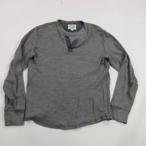 Lucky Brand Shirt Mens Small Gray Short Sleeve Henley Crew Neck Button - Picture 1 of 10