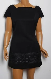 Yves Saint Laurent Mini Dress Black Wool Short Sleeve Party Bodycon Wrap Size M - Picture 1 of 7