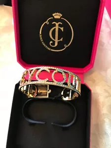 Y2K Iconic Juicy Couture Crystal Rainbow Bangle gold statement bracelet WJW688 - Picture 1 of 8