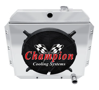 Radiador de tubos AR 2 filas 1" con ventilador y cubierta de 16" para camioneta Chevrolet 1960-1962 Foto 1 de 4