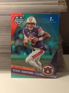 2023 Bowman Chrome U Football Robby Ashford Aqua Refractor /299 SP Auburn #28