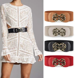 Women Stretchy Belts for Dresses Vintage Elastic Wide Waist Belts, Dress Belt - Picture 1 of 10