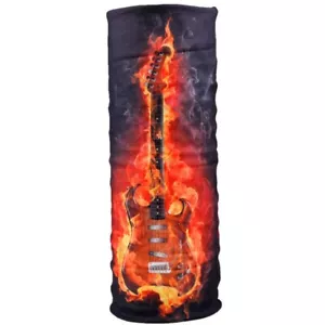 Guitar Flames Face Mask Neck Gaiter Cover Mouth Shield Reusable Motorcycle NEW - Picture 1 of 5