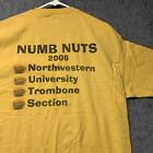 Vintage Numb Nuts T-shirt Adult Size Large Yellow Short Sleeve Mens 2006 Y2K