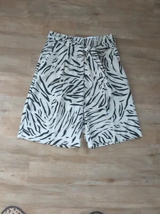 M&S Collection zebra print Smart Shorts BEIGE/BLACK IMMAC UK 8 - Picture 1 of 7