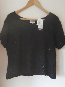 classic collection plus knitted glitter top BNWT tinsel, 100% Nylon 22 vintage - Picture 1 of 12