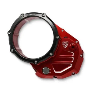 Carter frizione olio trasparente rosso/nero CNC Ducati Multistrada 1200S 10-12 - Picture 1 of 5