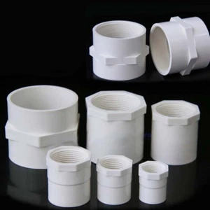 PVC Water Supply Straight Pipe 1/2"~4" Female Thread Fitting Adapter Joint White - Picture 1 of 10