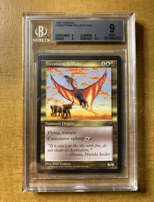 Magic The Gathering ✨FIRESTORM HELLKITE✨ Visions BGS 9 MINT Reserve List 1997 - Image 1 of 2