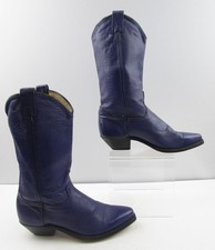 Ladies Purple Leather Cowgirl Boots Size: 7 M