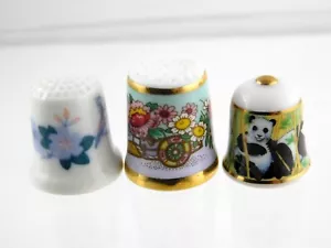 3 Fingerhut 2 Fingerhut Sammler Club Leinen Porzellan und Marutoyo 1 Made in China - Bild 1 von 11