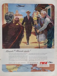 Pubblicità stampa TWA vintage anni 50... Puoi contare su twa - Foto 1 di 1
