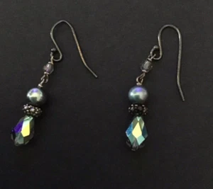 Aurora Borealis baroque crystal dangle Fashion Earrings Punk Boho - Picture 1 of 3