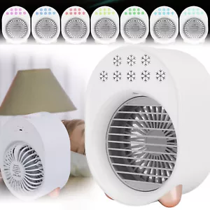 Mini Air Conditioner Fan Desktop Water Mist Rechargeable Cooling Humidifier Fan - Picture 1 of 13