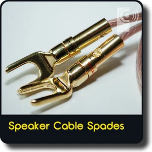 2 x PREMIUM AUDIO Y FORK SPADE STECKER - Lautsprecherkabel, Amp, Bi-Wire SP1 - Bild 1 von 7