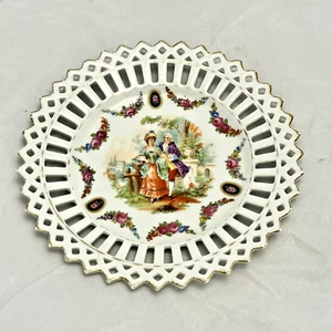 Schumann Dresden Porcelain Reticulated Plate, Farmhouse Decor Courting EUC - Picture 1 of 10