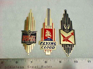 Shelby Flyer - Flying Cloud - Airman Fender Bike Badge Emblem Etched Bras CHOICE - Picture 1 of 6