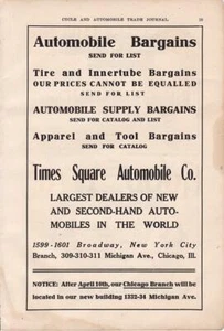 1908 Times Square Automobile Co Print-Ad  /1599-1601 Broadway NYC - Picture 1 of 1