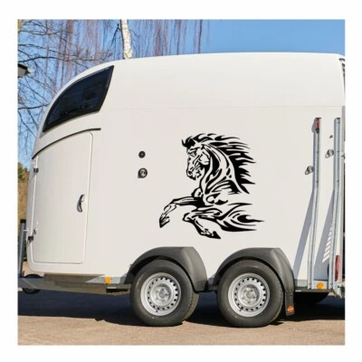 DIE WERBESCHEUNE Pferdeanhänger Mustang Aufkleber Wohnmobil, Transporter Auto Freizeit, Design