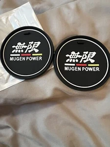 2 PIEZAS Silicona Fibra de Carbono Coche Posavasos Soporte Almohadilla Alfombrilla MUGEN POWER - Imagen 1 de 1