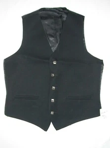 Black Argyll Argyle Pipe Band 5 Button Vest Waistcoat Size 42 Long/Tall - Picture 1 of 5