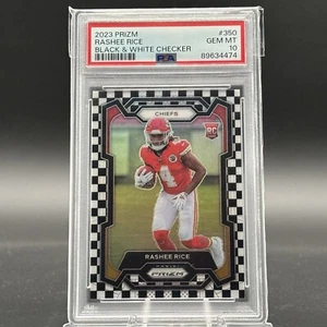 2023 Prizm Rashee Rice Checkerboard #350 Rookie SP PSA Gem MT 10 Chiefs - Foto 1 di 4