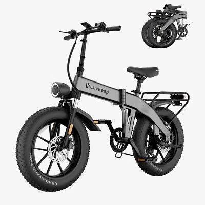 Bicicleta Eléctrica Plegable Luckeep 1500W Peak 32MPH Adulto 20"*4" Fat Tire City Ebike Foto 1 de 4
