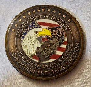 Armeekorps der Ingenieure Afghanistan Bezirk AED Kommandant's OEF Challenge Münze - Bild 1 von 4