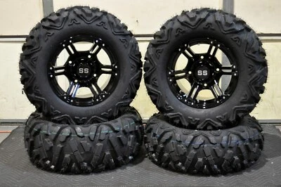 POLARIS RZR 800 S4 27" QUADKING ATV TIRE 14" VIPER BLK WHEEL KIT POL3CA BIGGHORN - Image 1 of 4