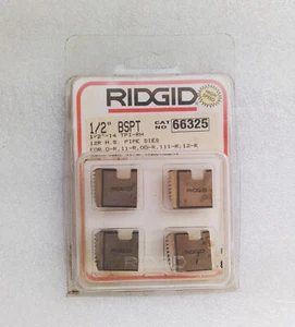 RIDGID 1/2" BSPT 1/2"-14 TPI-RH 12R H.S. PIPE DIES THREADERS 66325. - Picture 1 of 4