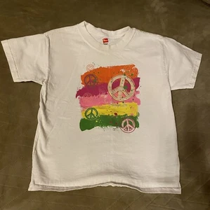 Hanes Peace Sign Tshirt Youth small - Picture 1 of 1
