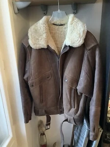 LEDERJACKE Herren, braun, gefüttert Lammfell, Gr. 48, gebraucht, Top Zustand - Bild 1 von 24