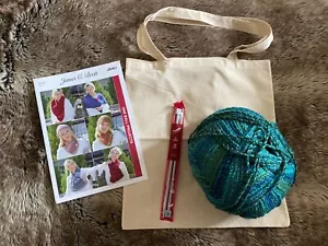 KNITTING KIT - Knit a Scarf, Hat, Wrap or Triangular Scarf - Green Chunky Yarn - Picture 1 of 3