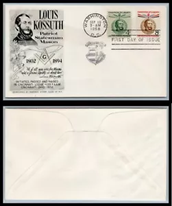 US FDC # 1117-1118 4c & 8c Lajos Kossuth Fleetwood 1958, 9p4900 - Picture 1 of 1