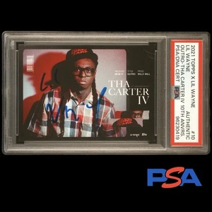 Autógrafo auténtico PSA Lil Wayne 2021 Topps Tha Carter IV 10 aniversario automático - Imagen 1 de 3