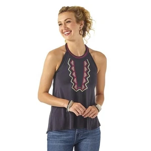Top donna Wrangler retrò ricamato western boho Halter - taglia XL - cowgirl - Foto 1 di 7