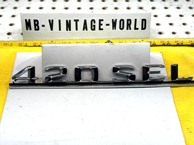 Genuine Mercedes 86-91 W126 420SEL rear deck lid PLASTIC chrome OEM 1 Emblem - Image 1 of 4