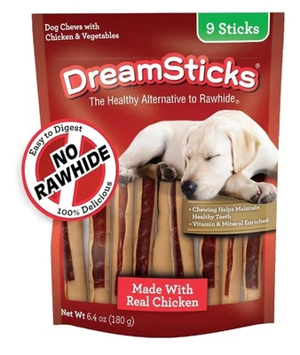 DreamSticks masticable sin cuero crudo con verduras de pollo real 14 paquetes 126 unidades  Foto 1 de 4