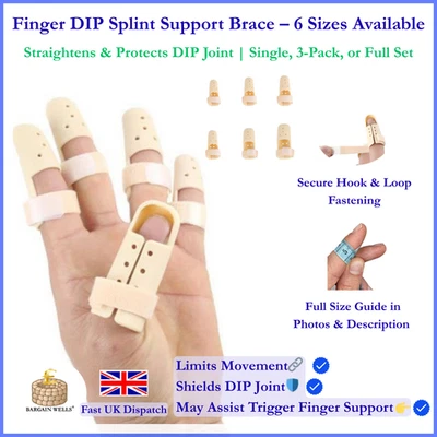 UK Plastic Mallet Finger Splint DIP Joint Support Brace Protection Fracture Pain - Image 1 of 4