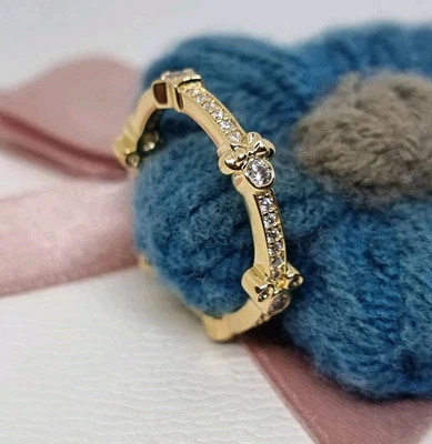 NEW BOXED Pandora Disney Mickey Mouse & Minnie Mouse Sparkling Eternity Ring💕 - Image 1 of 4