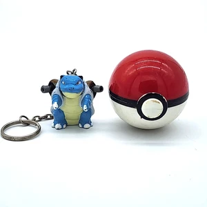 1999 Blastoise w/ Poké Ball Basic Fun Pokémon Keychain 2" Vintage - Picture 1 of 20