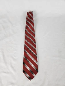 Brooks Brothers Red with White and Navy Stripes Tie 100% Silk Tag Attached 60" - Picture 1 of 8