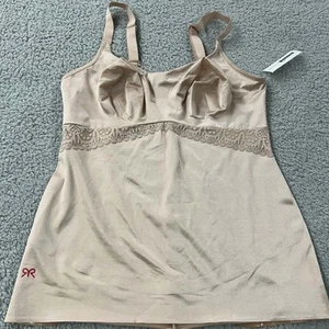 Camicia modellante in pizzo nastro rubino taglia 40 Shapewear Tank 3024 nuova senza etichette - Foto 1 di 9