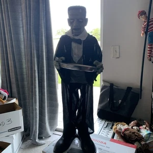Halloween Frankenstein Candy Butler With Bowl Stands 36” Untested More In Store - Picture 1 of 21