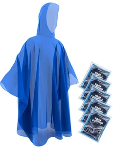 Disposable Rain Ponchos for Adults (5 Pack) - Picture 1 of 8